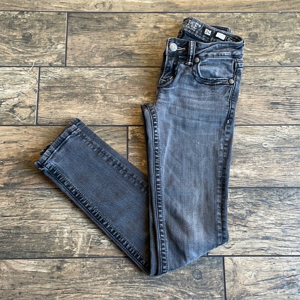 Miss Me black washed skinny denim jeans.